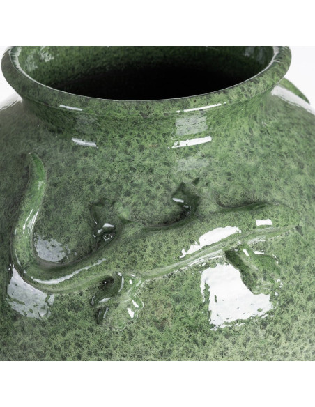 Grand Vase moderne Lézard Amphore H 60 cm Céramique Vert Lagarto 