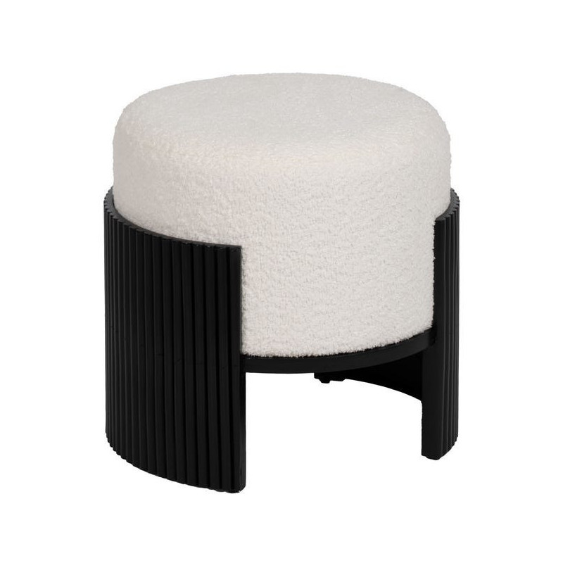 PUF BLANCO-NEGRO DM-TEJIDO 43 X 43 X 41 CM
