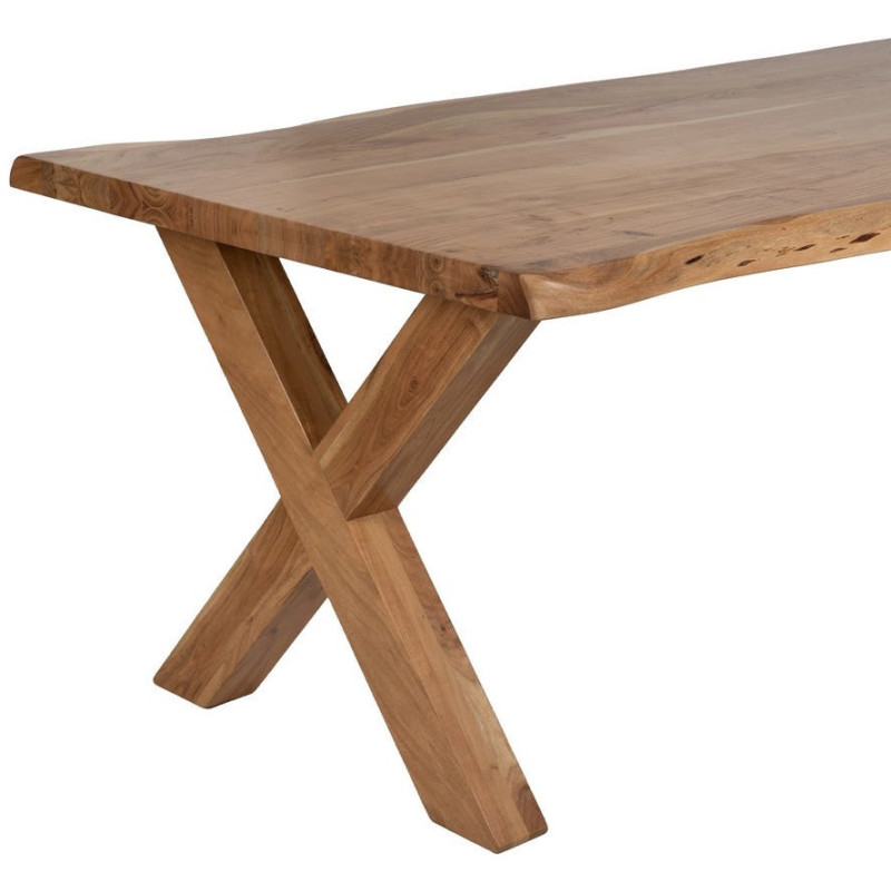 MESA COMEDOR NATURAL MADERA DE ACACIA 280 X 100 X 76 CM 