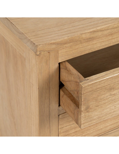 MESITA NATURAL MADERA MINDI DORMITORIO 60 X 35 X 65 CM 