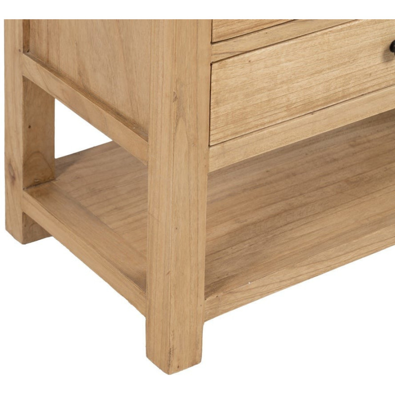 MESITA NATURAL MADERA MINDI DORMITORIO 60 X 35 X 65 CM 
