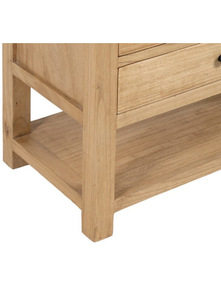 MESITA NATURAL MADERA MINDI DORMITORIO 60 X 35 X 65 CM 