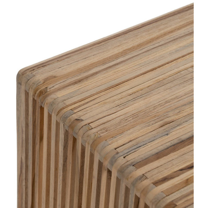 S/2 MESA CENTRO NATURAL MADERA DE TECA 85 X 35 X 41 CM 