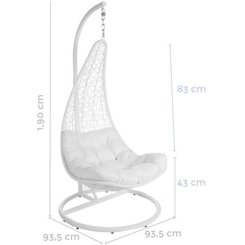 SILLA LÁGRIMA DIDO CON MÁSTIL BLANCO 104 X 104 X 192 CM 