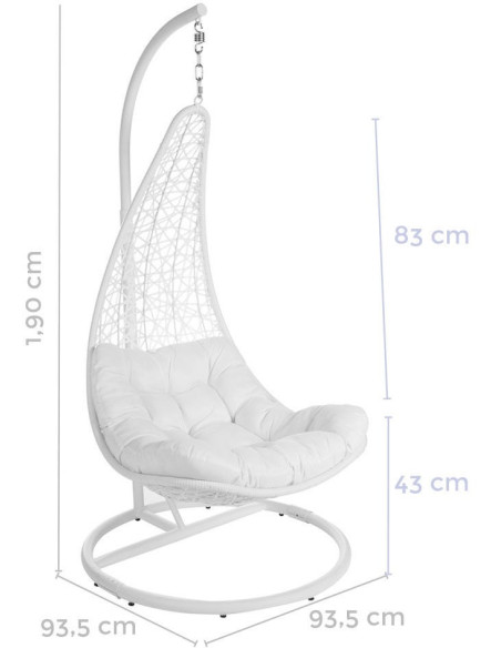 SILLA LÁGRIMA DIDO CON MÁSTIL BLANCO 104 X 104 X 192 CM 