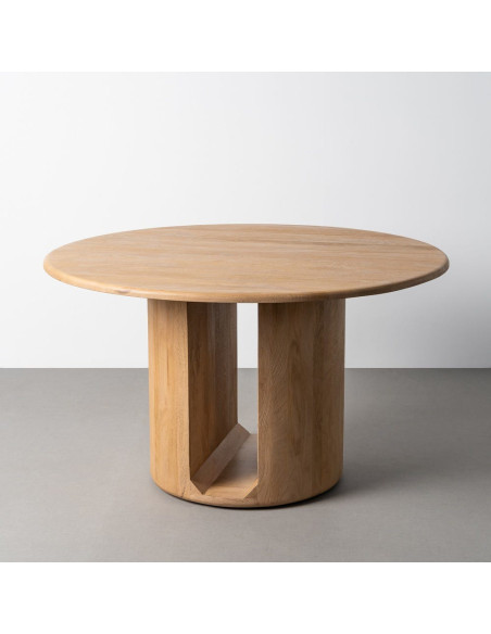 Table à manger design chic Ronde 6 personnes 130 cm Bois de manguier Naturel Oréa 