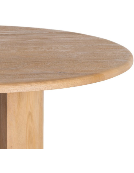 Table à manger design chic Ronde 6 personnes 130 cm Bois de manguier Naturel Oréa 