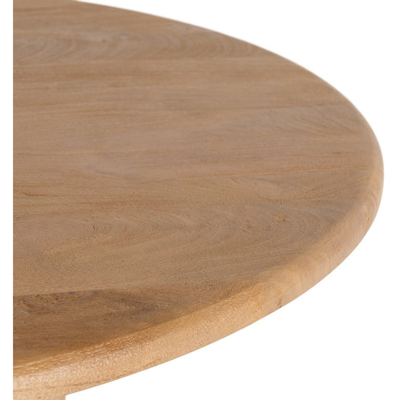 Table à manger design chic Ronde 6 personnes 130 cm Bois de manguier Naturel Oréa 