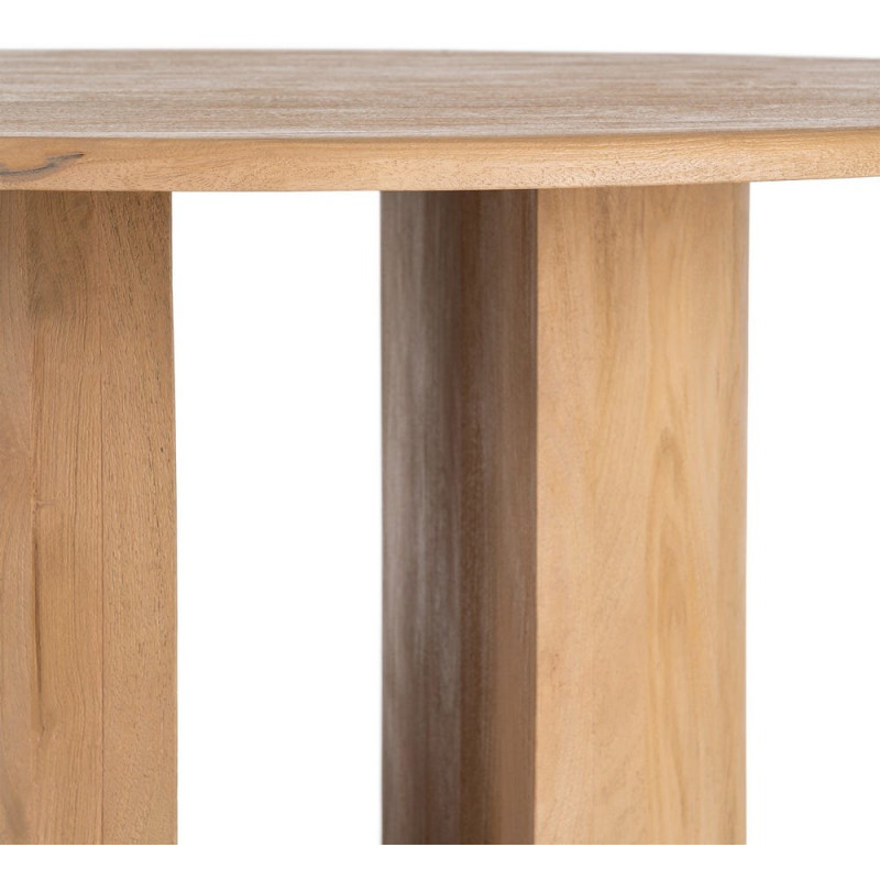 Table à manger design chic Ronde 6 personnes 130 cm Bois de manguier Naturel Oréa 