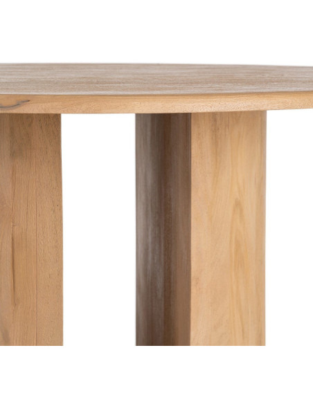 Table à manger design chic Ronde 6 personnes 130 cm Bois de manguier Naturel Oréa 