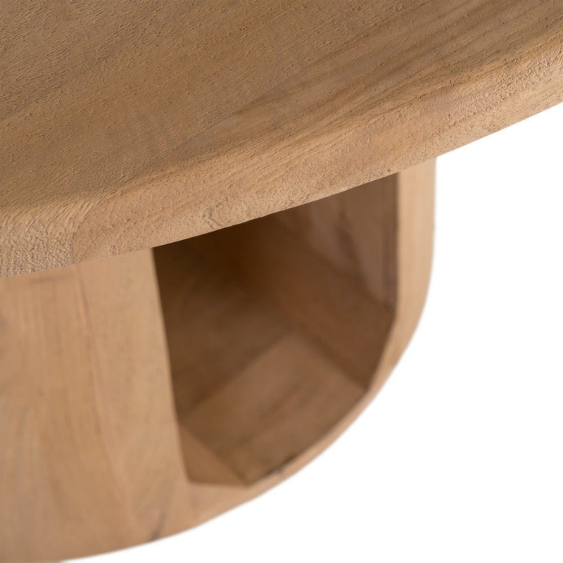 Table à manger design chic Ronde 6 personnes 130 cm Bois de manguier Naturel Oréa 