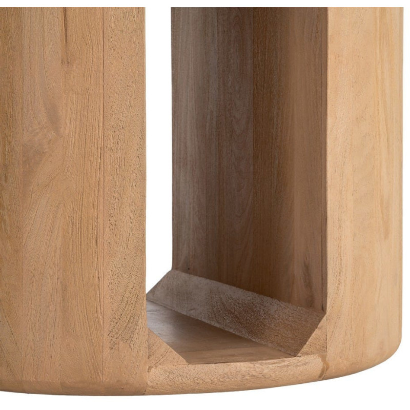 Table à manger design chic Ronde 6 personnes 130 cm Bois de manguier Naturel Oréa 