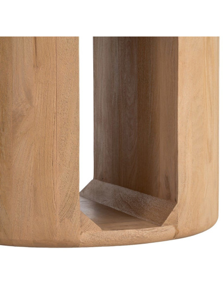 Table à manger design chic Ronde 6 personnes 130 cm Bois de manguier Naturel Oréa 