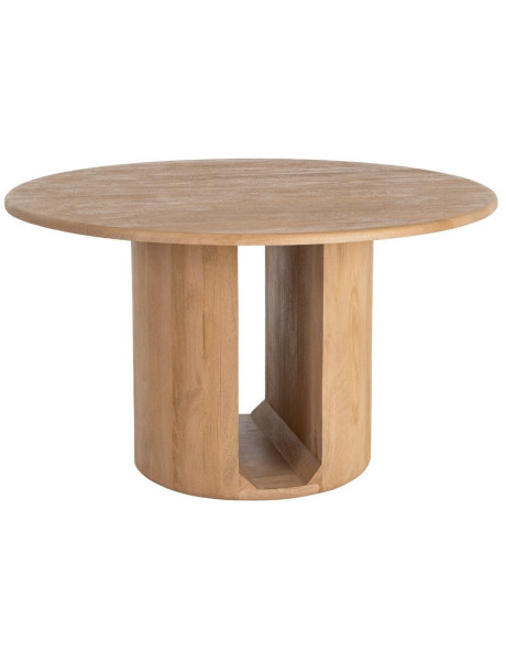 Table à manger design chic Ronde 6 personnes 130 cm Bois de manguier Naturel Oréa