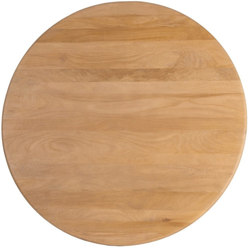 Table à manger design chic Ronde 6 personnes 130 cm Bois de manguier Naturel Oréa 