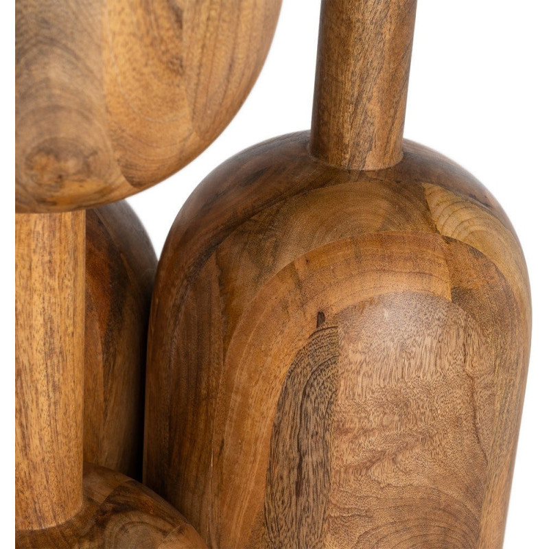 Table à manger style design sculptural Ronde 4 personnes 120 cm Bois de manguier Naturel Totemia 