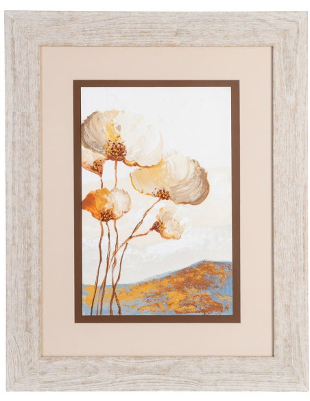 CUADRO PINTURA FLORES 2/M MADERA-CRISTAL 60 X 80 CM 