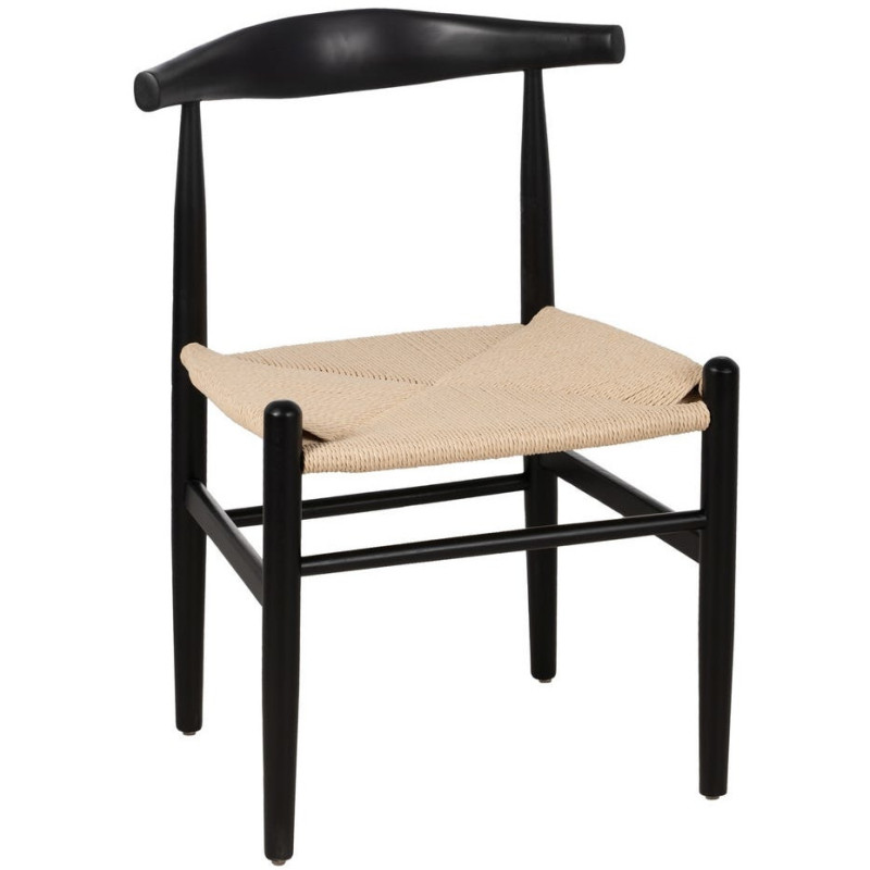 SILLA NEGRO MADERA / FIBRA SALÓN 53,50 X 47 X 77 CM 