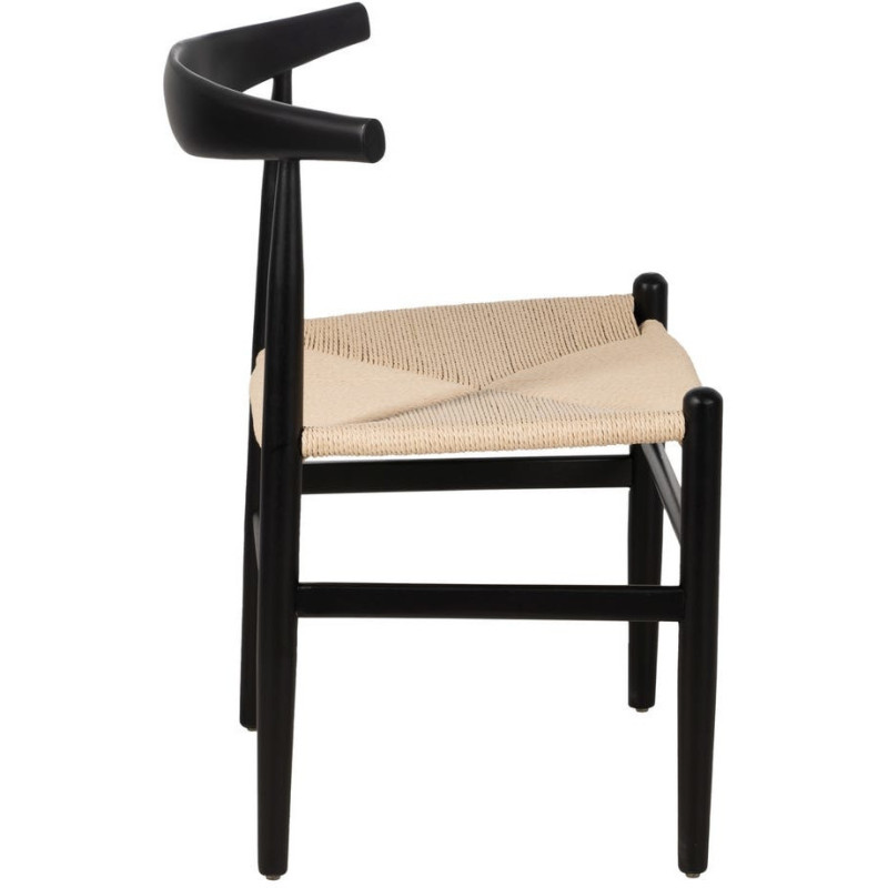 SILLA NEGRO MADERA / FIBRA SALÓN 53,50 X 47 X 77 CM 