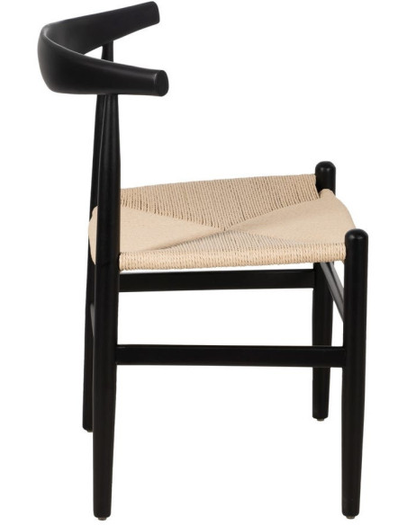 SILLA NEGRO MADERA / FIBRA SALÓN 53,50 X 47 X 77 CM 