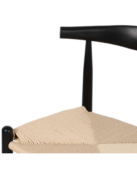 SILLA NEGRO MADERA / FIBRA SALÓN 53,50 X 47 X 77 CM 