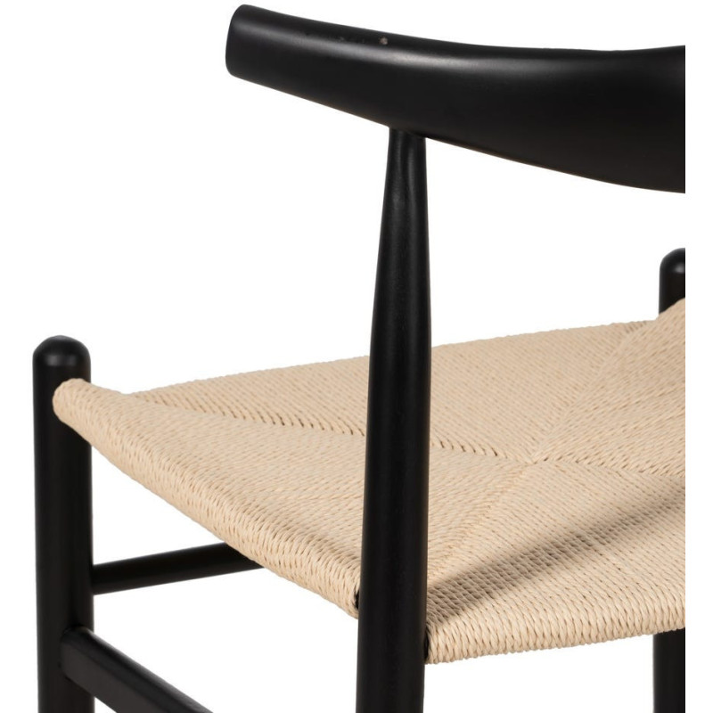 SILLA NEGRO MADERA / FIBRA SALÓN 53,50 X 47 X 77 CM 