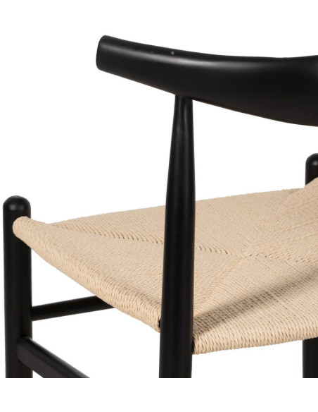SILLA NEGRO MADERA / FIBRA SALÓN 53,50 X 47 X 77 CM 