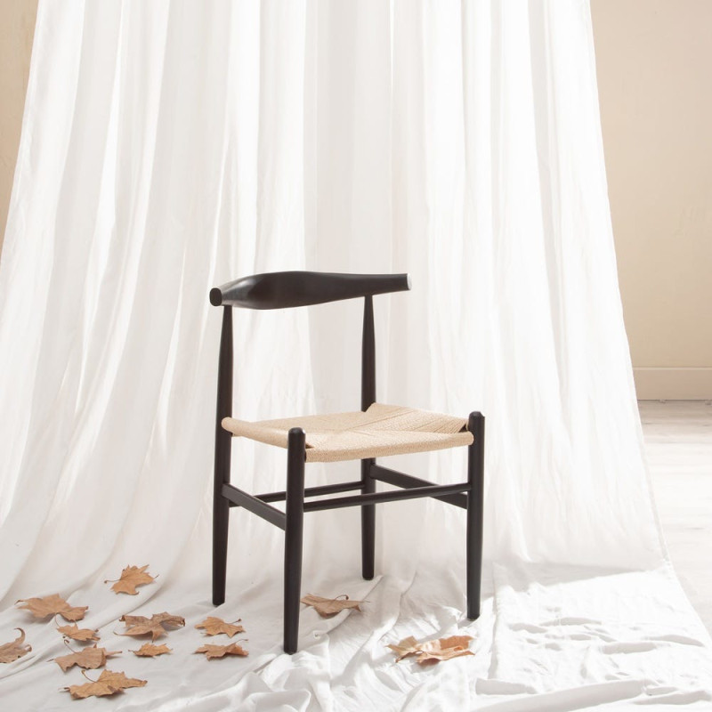 SILLA NEGRO MADERA / FIBRA SALÓN 53,50 X 47 X 77 CM 