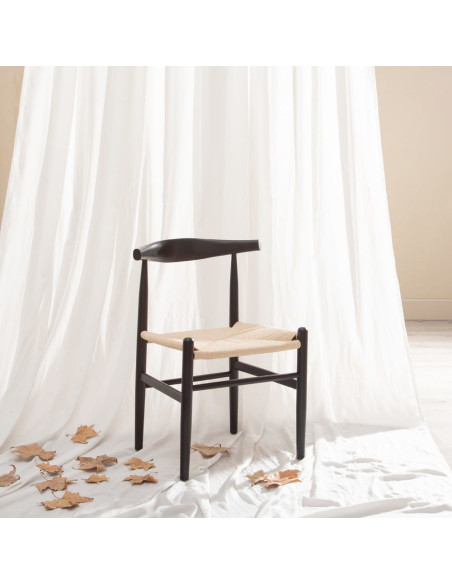 SILLA NEGRO MADERA / FIBRA SALÓN 53,50 X 47 X 77 CM 
