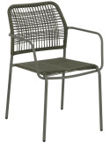 Lot de 2 chaises de jardin empilables vertes en acier et polyéthylène 53 x 63 x 78 cm Estella
