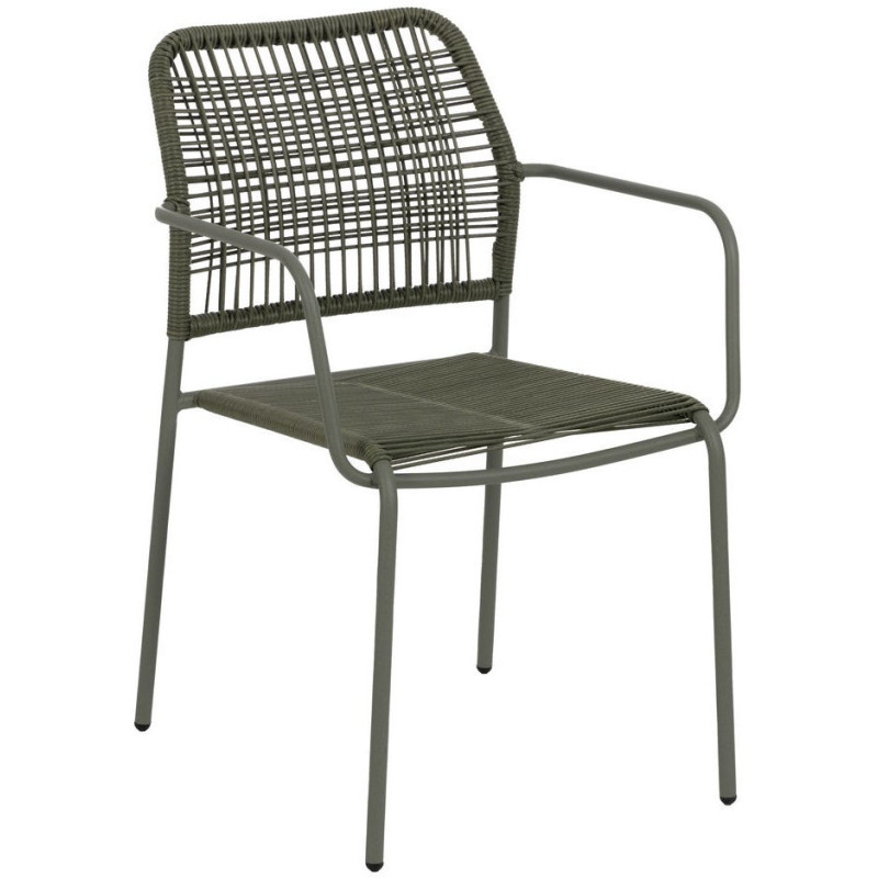 SILLA APILABLE VERDE ACERO EXTERIOR 53 X 63 X 78 CM 
