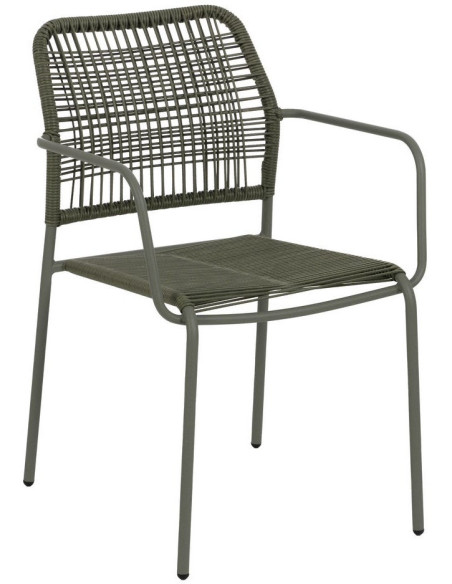 SILLA APILABLE VERDE ACERO EXTERIOR 53 X 63 X 78 CM 