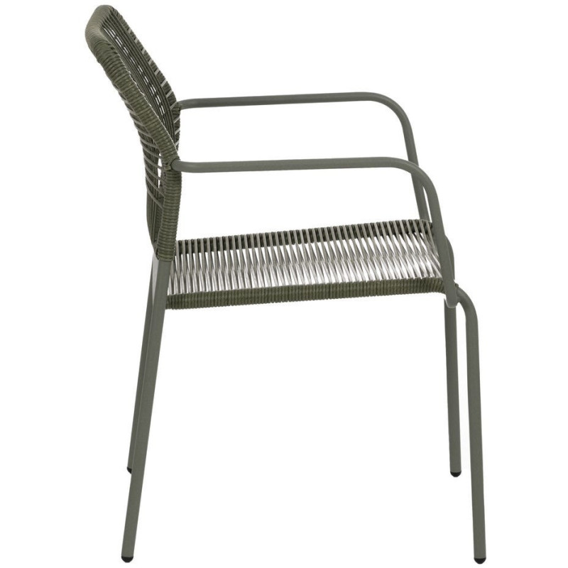 SILLA APILABLE VERDE ACERO EXTERIOR 53 X 63 X 78 CM 