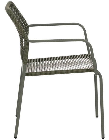 SILLA APILABLE VERDE ACERO EXTERIOR 53 X 63 X 78 CM 