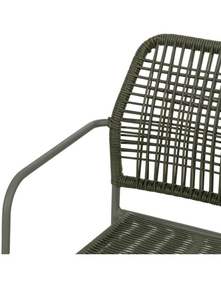 SILLA APILABLE VERDE ACERO EXTERIOR 53 X 63 X 78 CM 