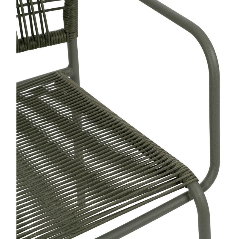 SILLA APILABLE VERDE ACERO EXTERIOR 53 X 63 X 78 CM 