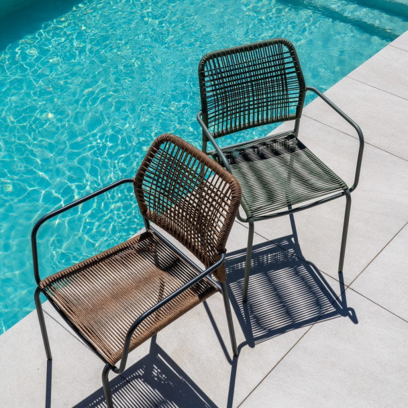 SILLA APILABLE VERDE ACERO EXTERIOR 53 X 63 X 78 CM 