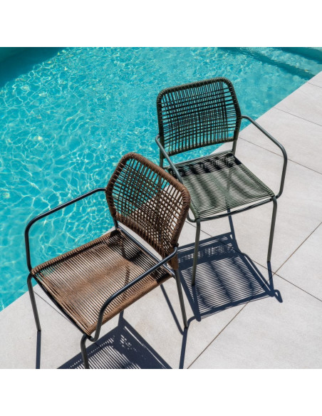 SILLA APILABLE VERDE ACERO EXTERIOR 53 X 63 X 78 CM 