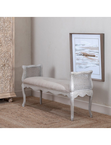 BANQUETA BEIGE DM-MADERA SALÓN 137 X 45 X 74 CM 