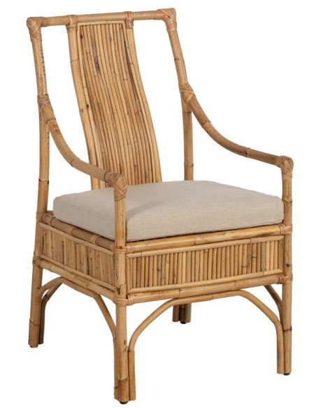 SILLÓN NATURAL RATÁN DECORACIÓN 54 X 65 X 96 CM 