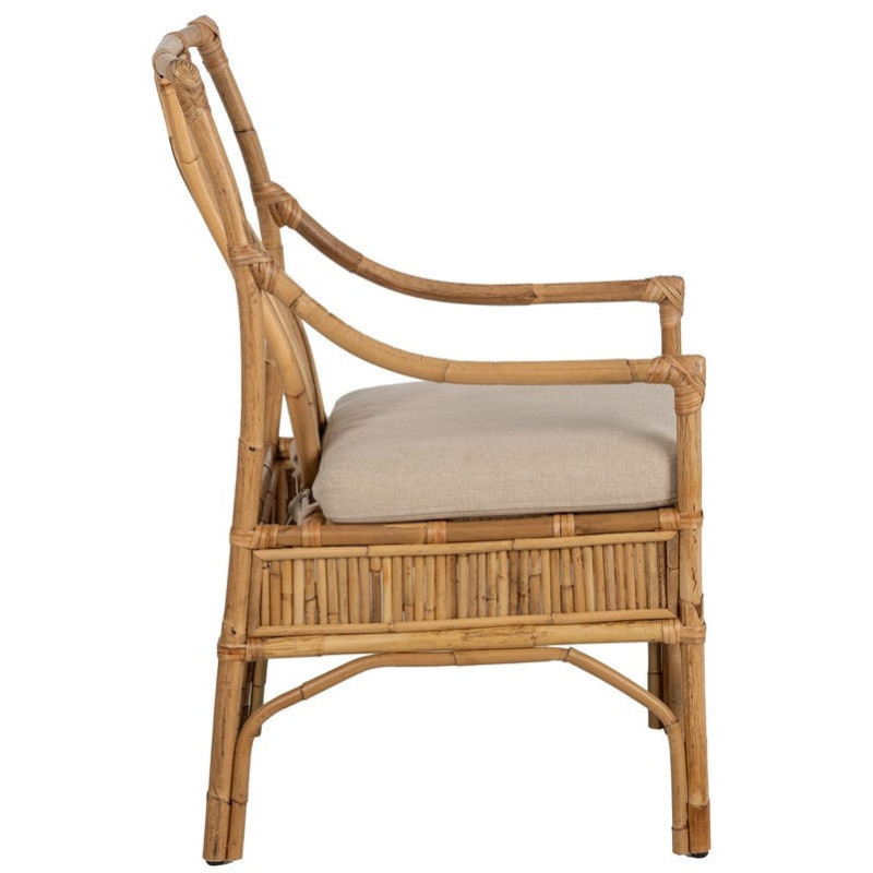 SILLÓN NATURAL RATÁN DECORACIÓN 54 X 65 X 96 CM 