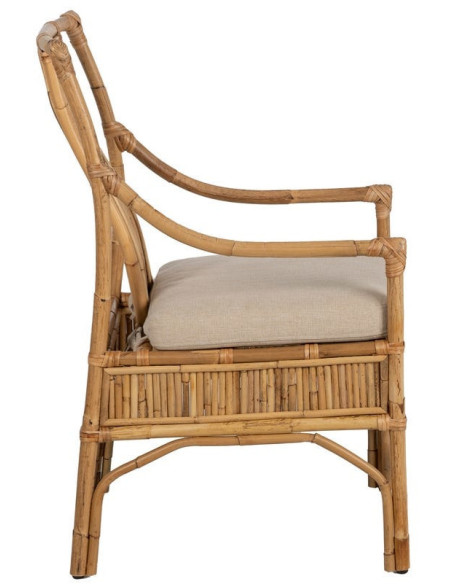 SILLÓN NATURAL RATÁN DECORACIÓN 54 X 65 X 96 CM 