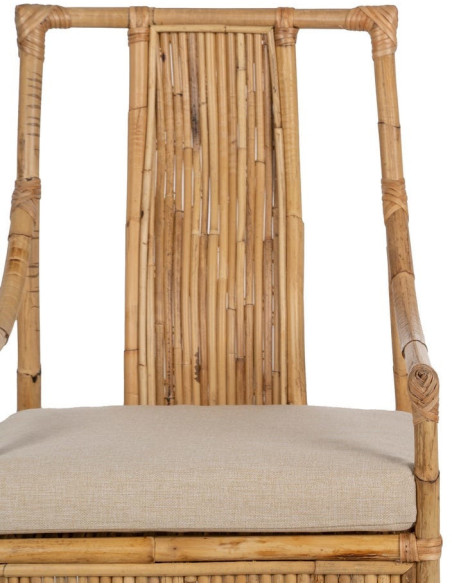 SILLÓN NATURAL RATÁN DECORACIÓN 54 X 65 X 96 CM 
