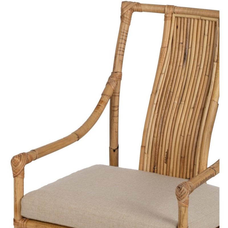 SILLÓN NATURAL RATÁN DECORACIÓN 54 X 65 X 96 CM 