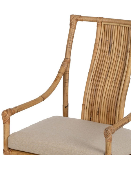 SILLÓN NATURAL RATÁN DECORACIÓN 54 X 65 X 96 CM 
