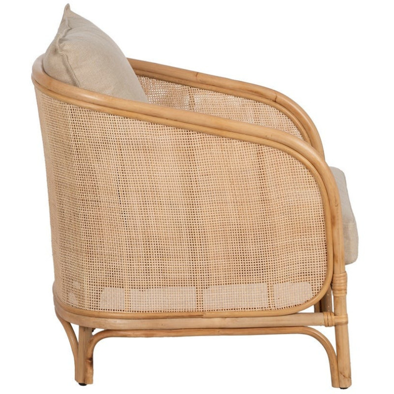 SILLÓN NATURAL RATÁN DECORACIÓN 68 X 68 X 76 CM 