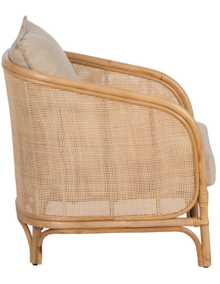 SILLÓN NATURAL RATÁN DECORACIÓN 68 X 68 X 76 CM 