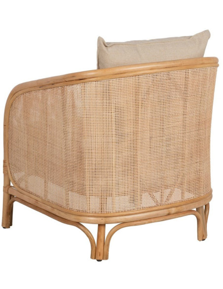 SILLÓN NATURAL RATÁN DECORACIÓN 68 X 68 X 76 CM 