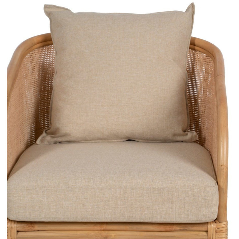 SILLÓN NATURAL RATÁN DECORACIÓN 68 X 68 X 76 CM 