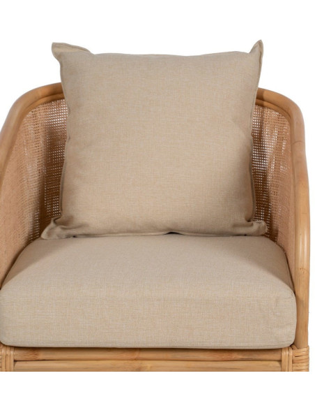 SILLÓN NATURAL RATÁN DECORACIÓN 68 X 68 X 76 CM 